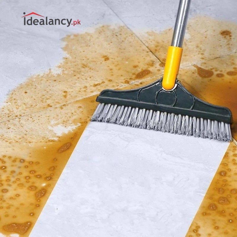 2-in-1 Floor Scrubber Broom with Squeegee