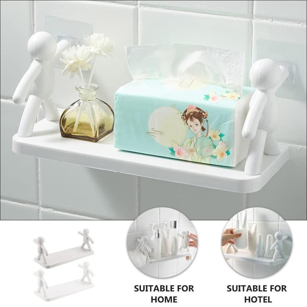 Wall-Mounted Bathroom Storage Shelf – No Drilling