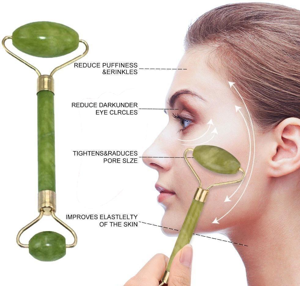 Jade Facial Roller – Reduces Puffiness & Dark Circles