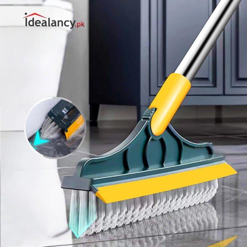 2-in-1 Floor Scrubber Broom with Squeegee