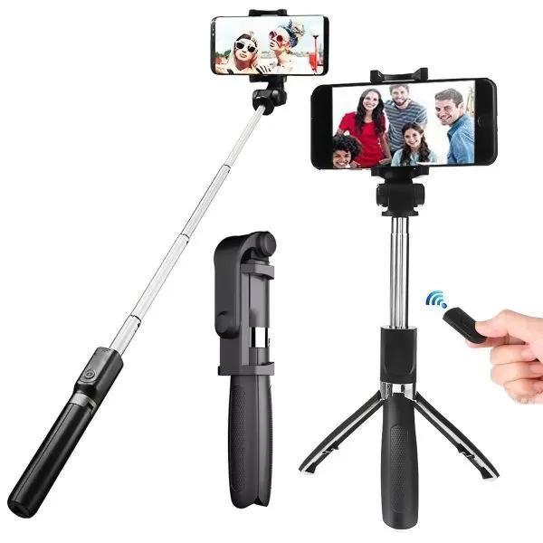 Foldable Selfie Stick Tripod with LED Light & Bluetooth Remote