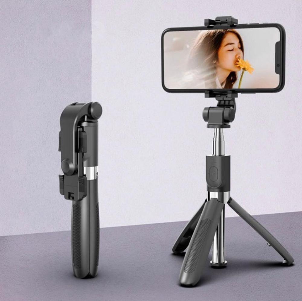 Foldable Selfie Stick Tripod with LED Light & Bluetooth Remote
